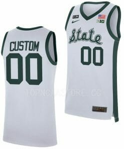 Custom Michigan State Spartans Jersey Name and Number College Basketball Limited Retro White