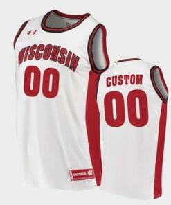 Custom Wisconsin Badgers Jersey Name and Number College Basketball White