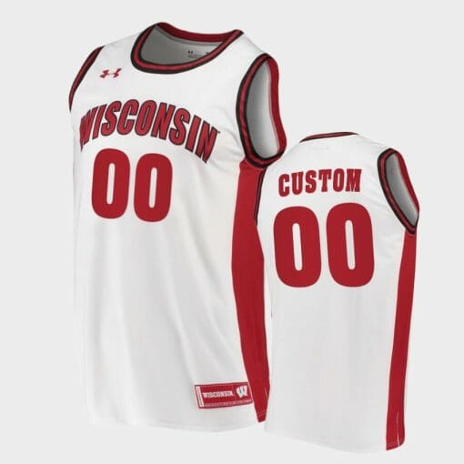 Custom Wisconsin Badgers Jersey Name and Number College Basketball White