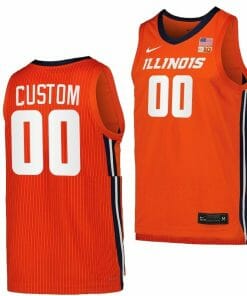 Custom Illinois Fighting Illini Jersey Name and Number College Basketball Replica Orange