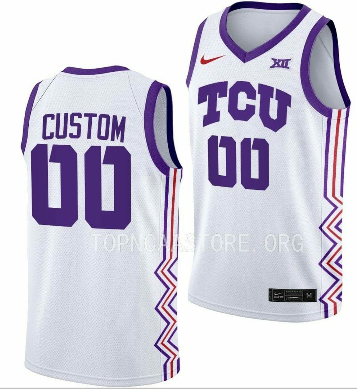 Custom TCU Horned Frogs Jersey College Basketball White