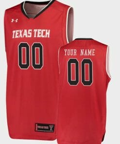 Custom Texas Tech Jersey Red Raiders Name and Number College Basketball Red Replica