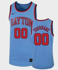 Custom Dayton Flyers Jersey Name and Number College Basketball Light Blue