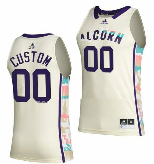Custom Alcorn State Braves Jersey Name and Number College Basketball Honoring White