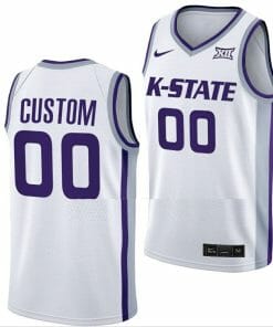 Custom Kansas State Wildcats Jersey Name & Number College Basketball Uniform White