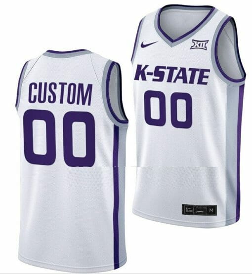 Custom Kansas State Wildcats Jersey Name & Number College Basketball Uniform White