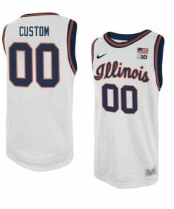 Custom Illinois Fighting Illini Basketball Jersey College Jerseys Name and Number Swingman White