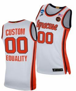 Custom Syracuse Orange Jersey Name and Number College BasketballMarch Madness Sweet 16 Equality White