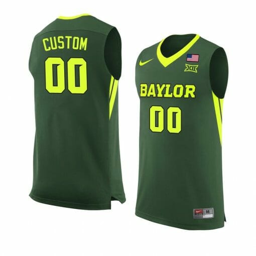 Custom Baylor Bear Basketball Jersey College Name and Number Green