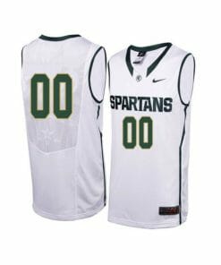 Custom Michigan State Spartans Jersey College Basketball Name and Number Elite Road White
