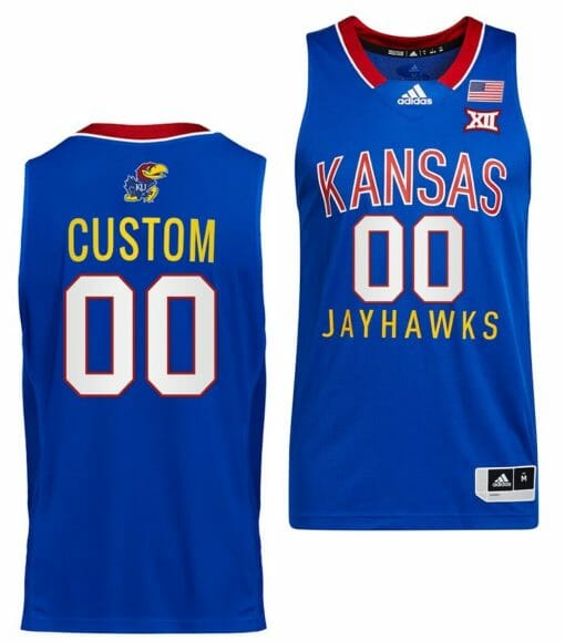 Custom Kansas Jayhawks Jersey College Basketball Name & Number Throwback Royal