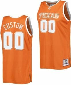 Custom Texas Longhorns Jersey Name and Number College Basketball  Orange Throwback