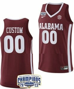 Custom Alabama Jersey NCAA SEC Champs College Basketball Crimson