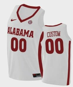 Custom Alabama Jersey Name, Number Crimson Tide College Basketball White