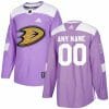 Custom Anaheim Ducks Jersey Name And Number Purple Pink Hockey Fights Cancer Practice