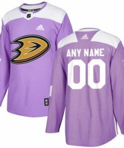 Custom Anaheim Ducks Jersey Name And Number Purple Pink Hockey Fights Cancer Practice