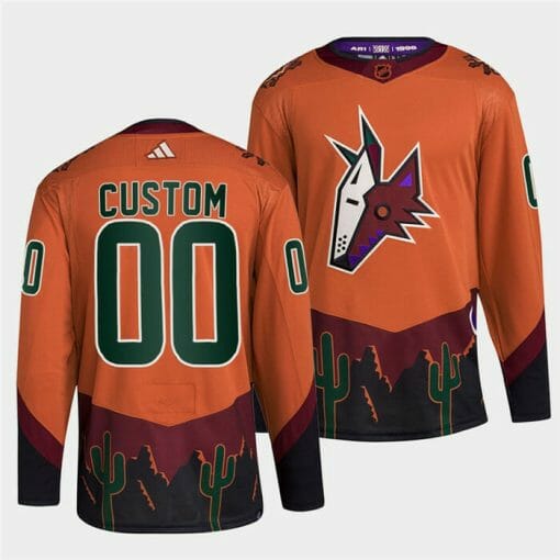 Custom Arizona Coyotes Jersey Name And Number 2022-23 Reverse Retro Orange