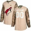 Custom Arizona Coyotes Jersey Name And Number Camo Veterans Day Practice