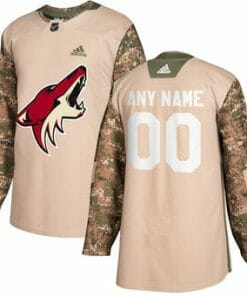 Custom Arizona Coyotes Jersey Name And Number Camo Veterans Day Practice