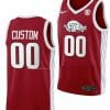 Custom Arkansas Razorbacks Jersey Road College Basketball Red