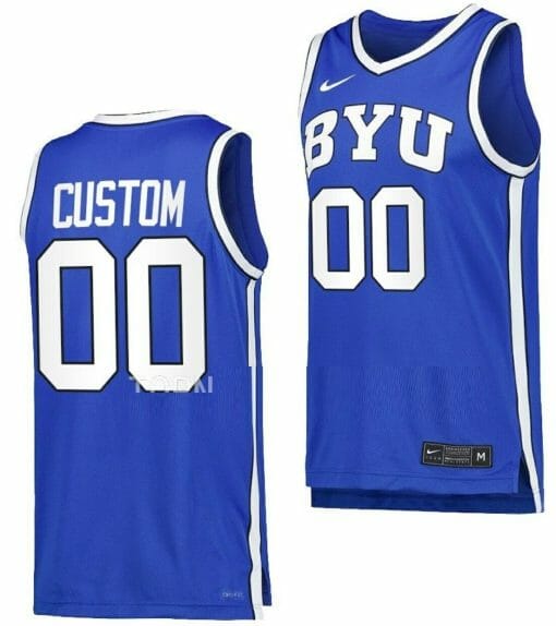 Custom BYU Cougars Jersey College Basketball Royal