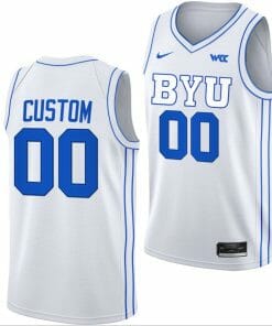 Custom BYU Cougars Jersey College Basketball White