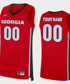 Custom Georgia Bulldogs Jersey Name & Number College Basketball Red