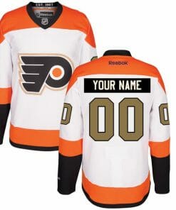 Custom Philadelphia Flyers Jersey Name And Number White Third 50th Gold NHL Reebok Hockey