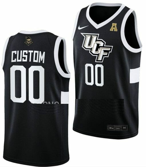 Custom UCF Knights Jersey Name and Number College Basketball Away Black