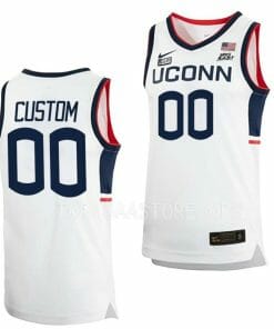 Custom UConn Huskies Jersey Name and Number College Basketball Home White Big East