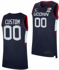 Custom UConn Huskies Jersey Name and Number College Basketball Navy BLM