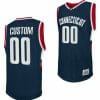 Custom UConn Huskies Jersey College Basketball Navy Retro