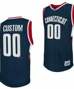 Custom UConn Huskies Jersey Name and Number College Basketball Navy Retro