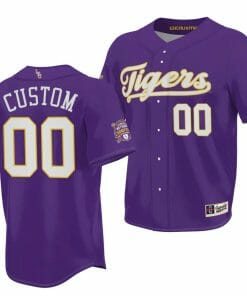 Custom LSU Tigers Jersey Name and Number NCAA Baseball 2023 College World Series Champions Purple #00