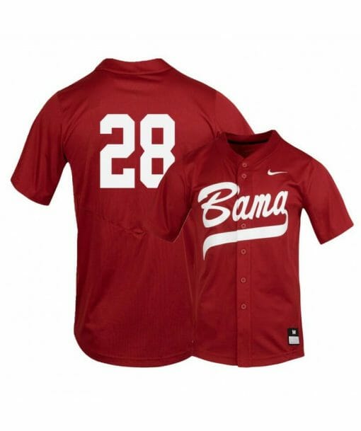 Alabama Crimson Tide 28 Gentry Tyler Red College Baseball Jersey