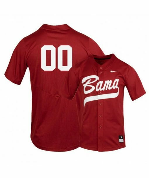 Alabama Crimson Tide Red Custom Baseball Jersey