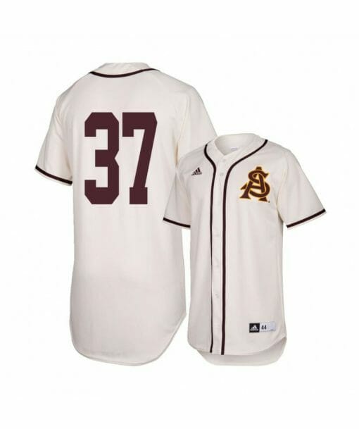 Arizona State Sun Devils 37 Alex Helmin White Baseball Jersey
