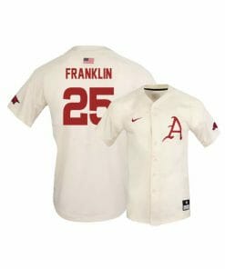 Arkansas Razorbacks 25 Christian Franklin White Elite Baseball Jersey