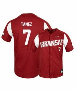 Arkansas Razorbacks 7 Dominic Tamez Red Elite Baseball Jersey
