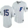 BT Riopelle Jersey Florida Gators 15 White Royal 2023 College World Series NCAA Baseball