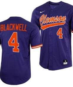 Benjamin Blackwell Jersey Clemson Tigers College Baseball Purple Full-Button #4