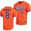 Blake Wright Jersey Clemson Tigers College Baseball Orange Full Button 8