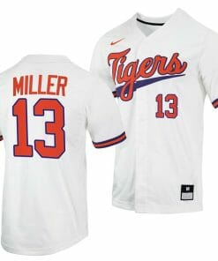 Brad Miller Jersey Clemson Tigers College Baseball White #13