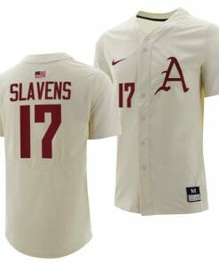 Brady Slavens Jersey Arkansas Razorbacks College Baseball Full-Button Natural #17