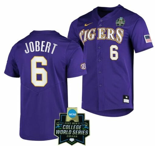 Brayden Jobert Jersey LSU Tigers NCAA Baseball 2023 College World Series Purple #6