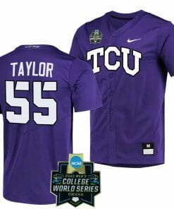 Brayden Taylor Jersey TCU Horned Frogs Baseball NCAA 2023 College World Series Purple #55