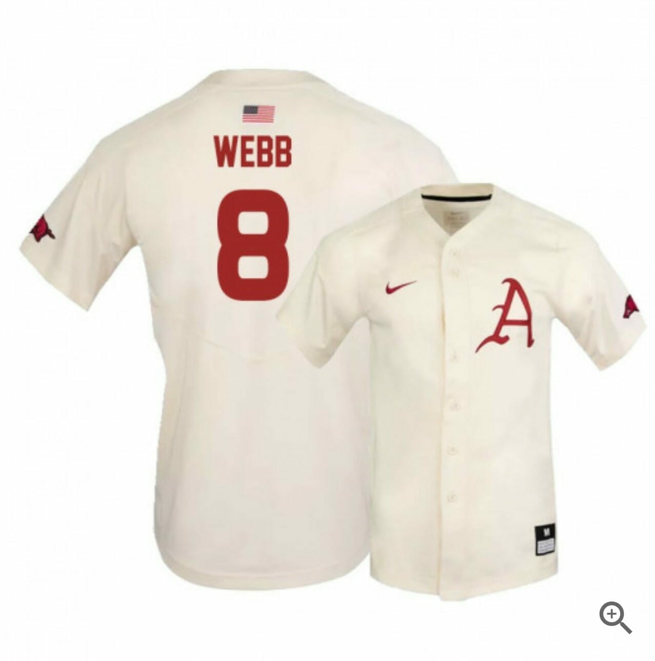 Braydon Webb Jersey Arkansas Razorbacks Baseball NCAA College Alumni Elite White #8