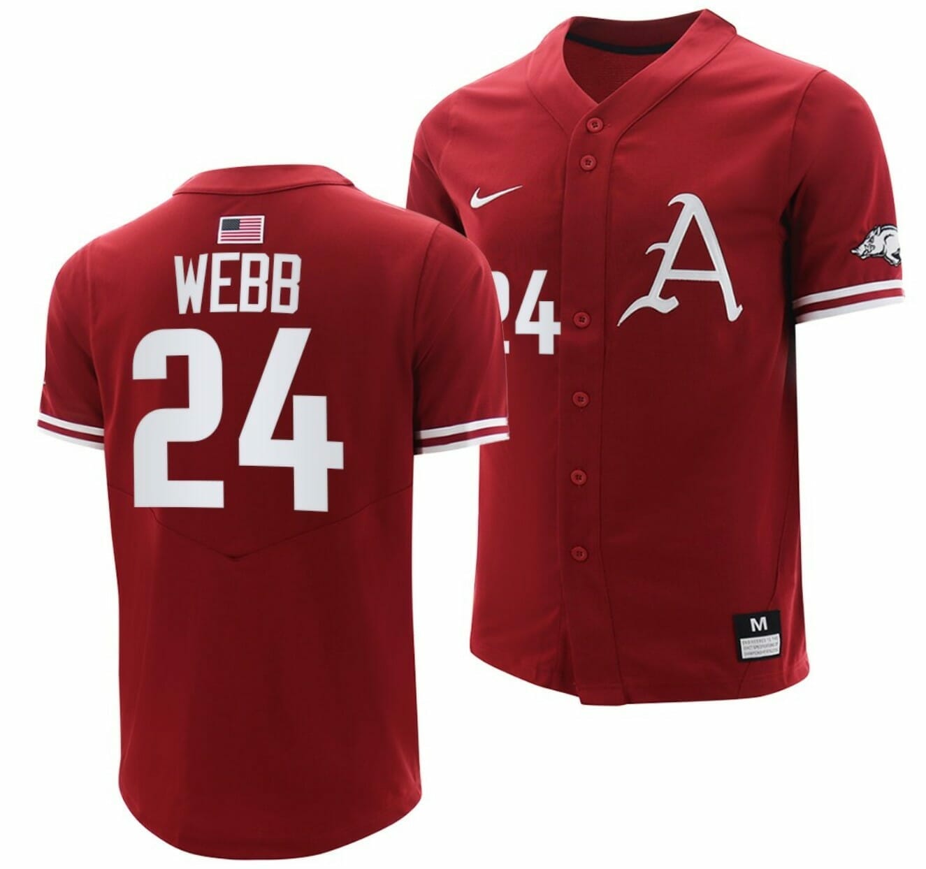 Braydon Webb Jersey Arkansas Razorbacks College Baseball Cardinal #24
