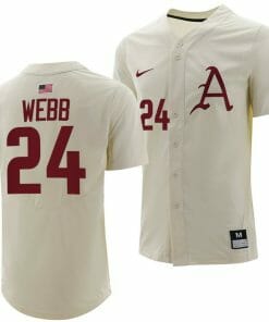 Braydon Webb Jersey Arkansas Razorbacks College Baseball Full-Button Natural #24