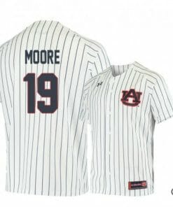 Brody Moore Jersey Auburn Tigers Baseball NCAA College White Blue Alumni #19